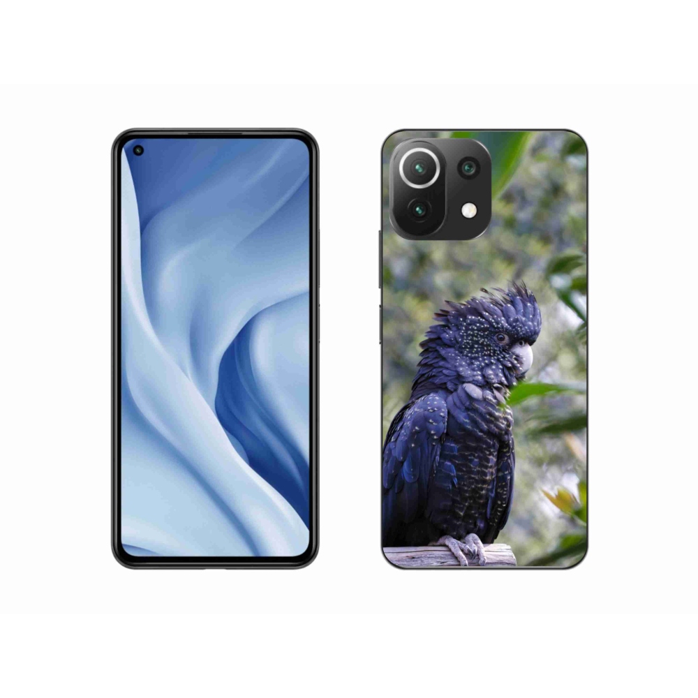 Gél borítás mmCase a Xiaomi 11 Lite 5G NE-hez - papagáj kakadu fekete