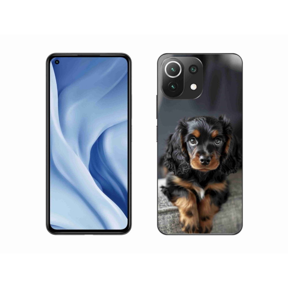 Gélburkolat mmCase a Xiaomi 11 Lite 5G NE számára - aranyos hosszú szőrű tacskó