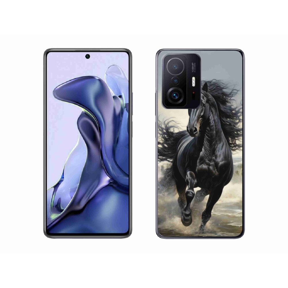 Gél borítás mmCase a Xiaomi 11T-hez - futó fekete ló