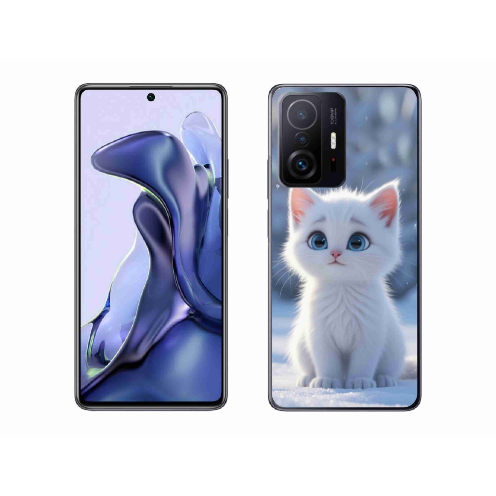 Gél borítás mmCase a Xiaomi 11T-hez - fehér cica 3