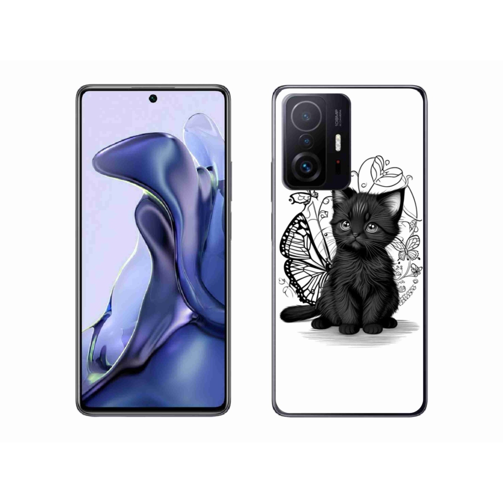 Gél borítás mmCase a Xiaomi 11T számára - fekete cica