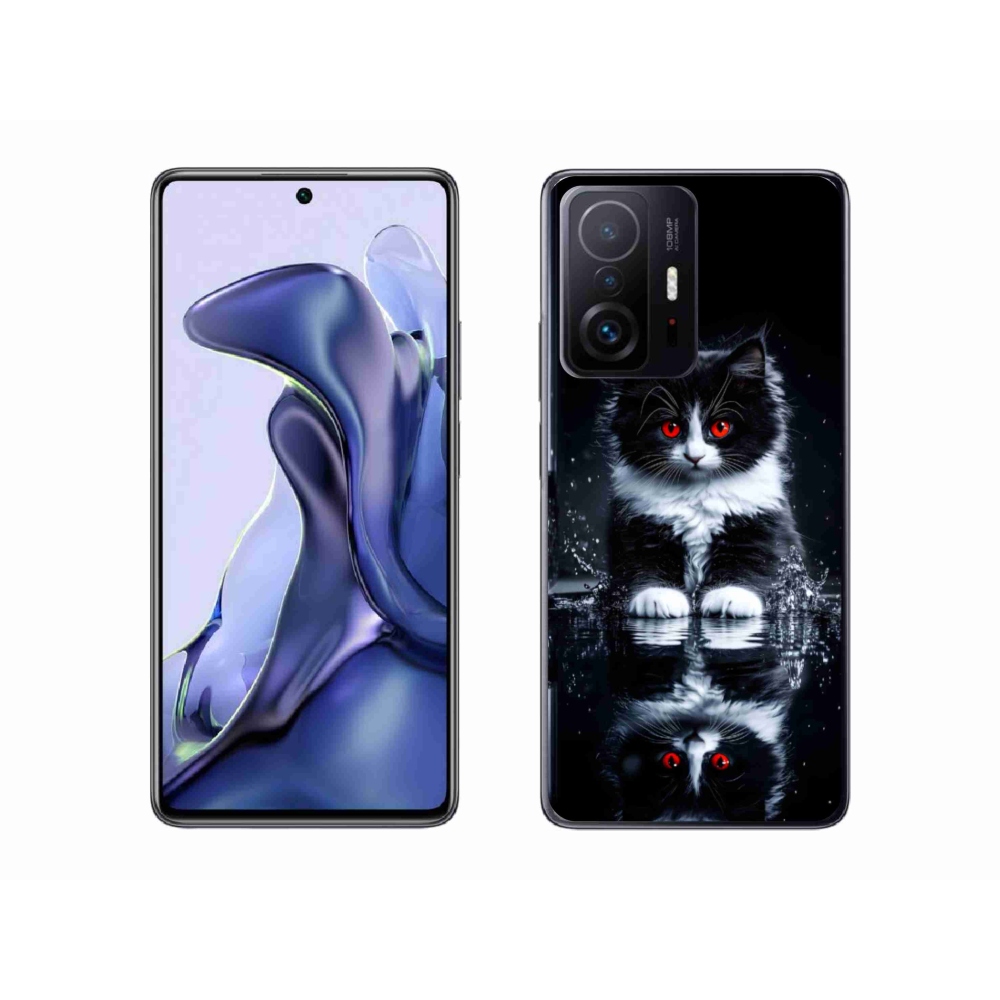 Gél borítás mmCase a Xiaomi 11T-hez - fekete és fehér cica