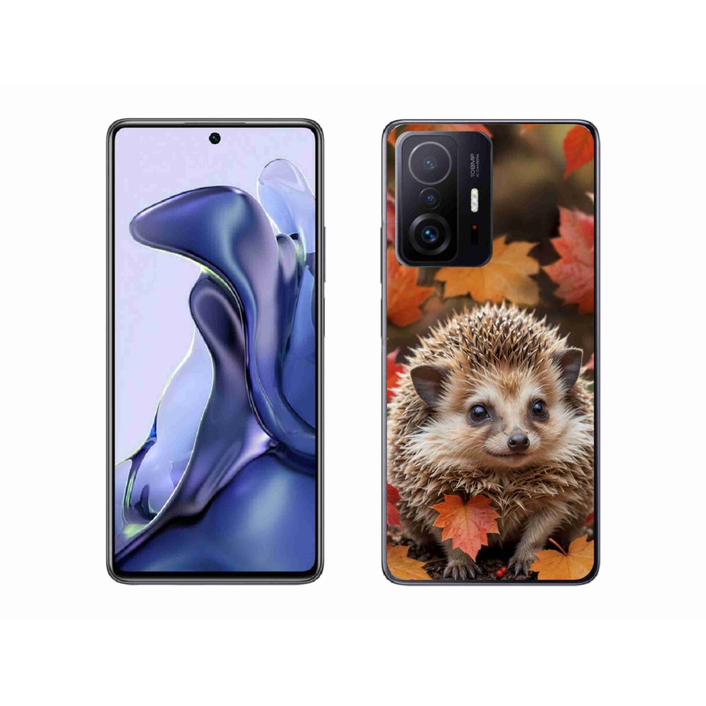 Gél borító mmCase a Xiaomi 11T-hez - sün a levelekben