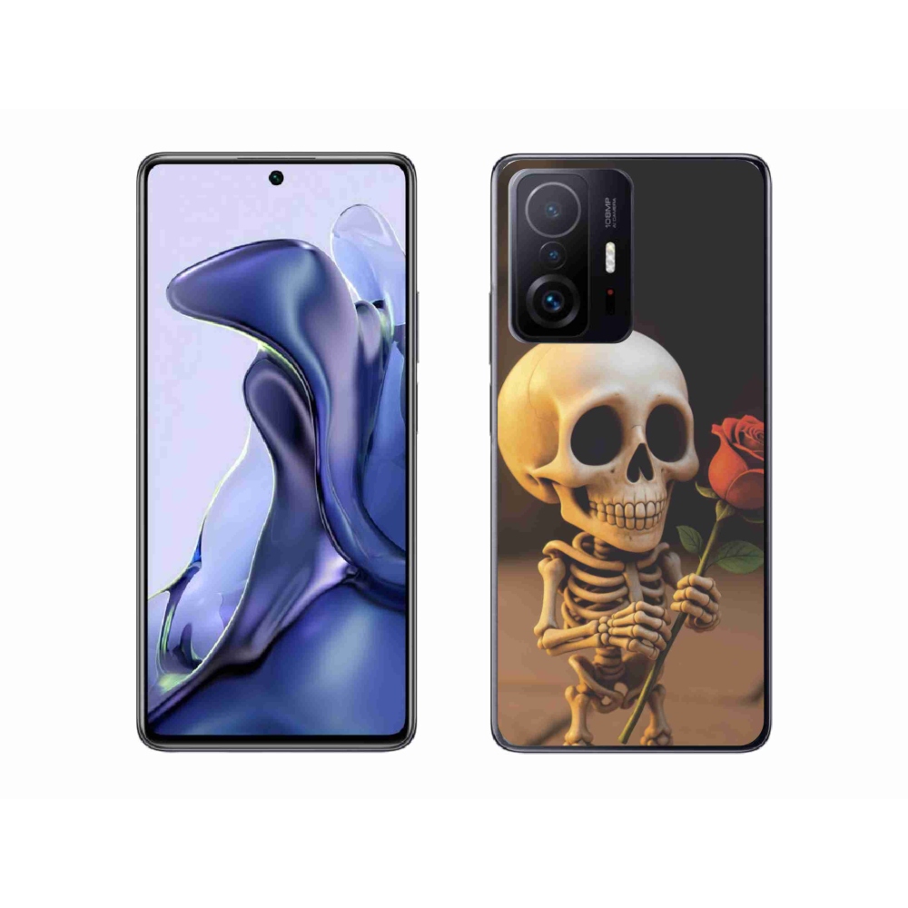 Gél borítás mmCase a Xiaomi 11T-hez - csontváz rózsával