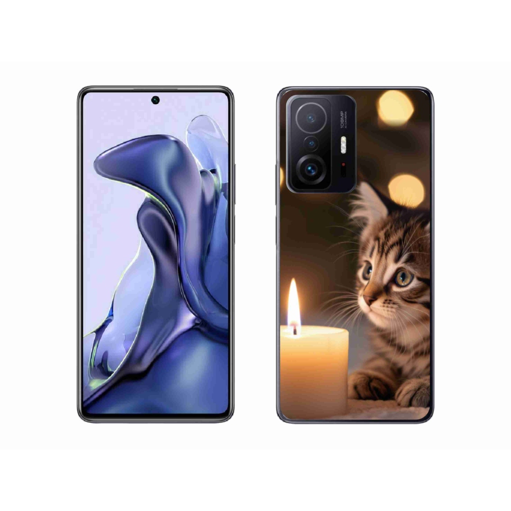 Gél borító mmCase a Xiaomi 11T-hez - cica és gyertya