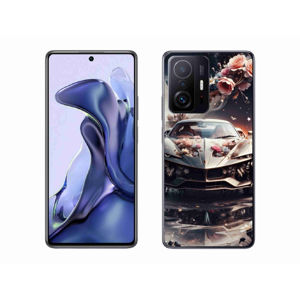 Gél borítás mmCase a Xiaomi 11T-hez - virágos sportkocsihoz