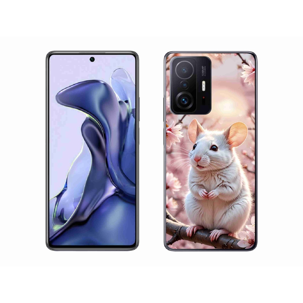 Gél borítás mmCase a Xiaomi 11T Pro számára - fehér egér az ágon