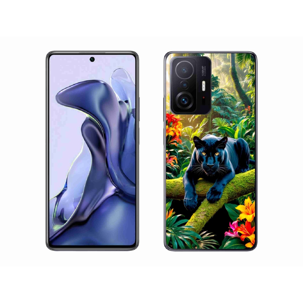 Gél borítás mmCase a Xiaomi 11T Pro számára - fekete párduc a dzsungelben