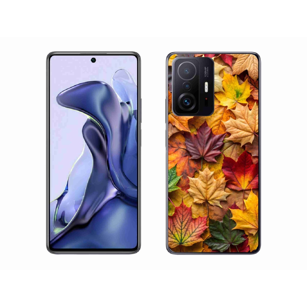 Gél borítás mmCase a Xiaomi 11T Pro számára - juharlevelek 2