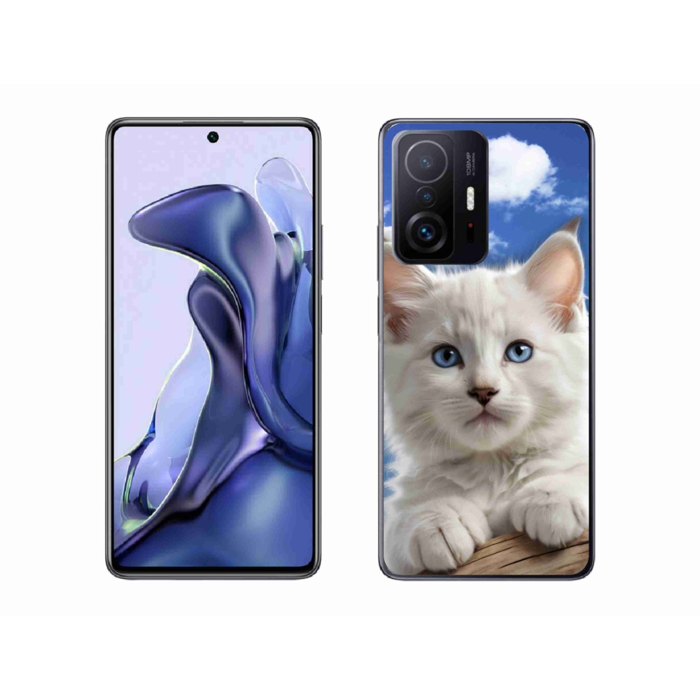 Gél borítás mmCase a Xiaomi 11T Pro számára - cica és felhők