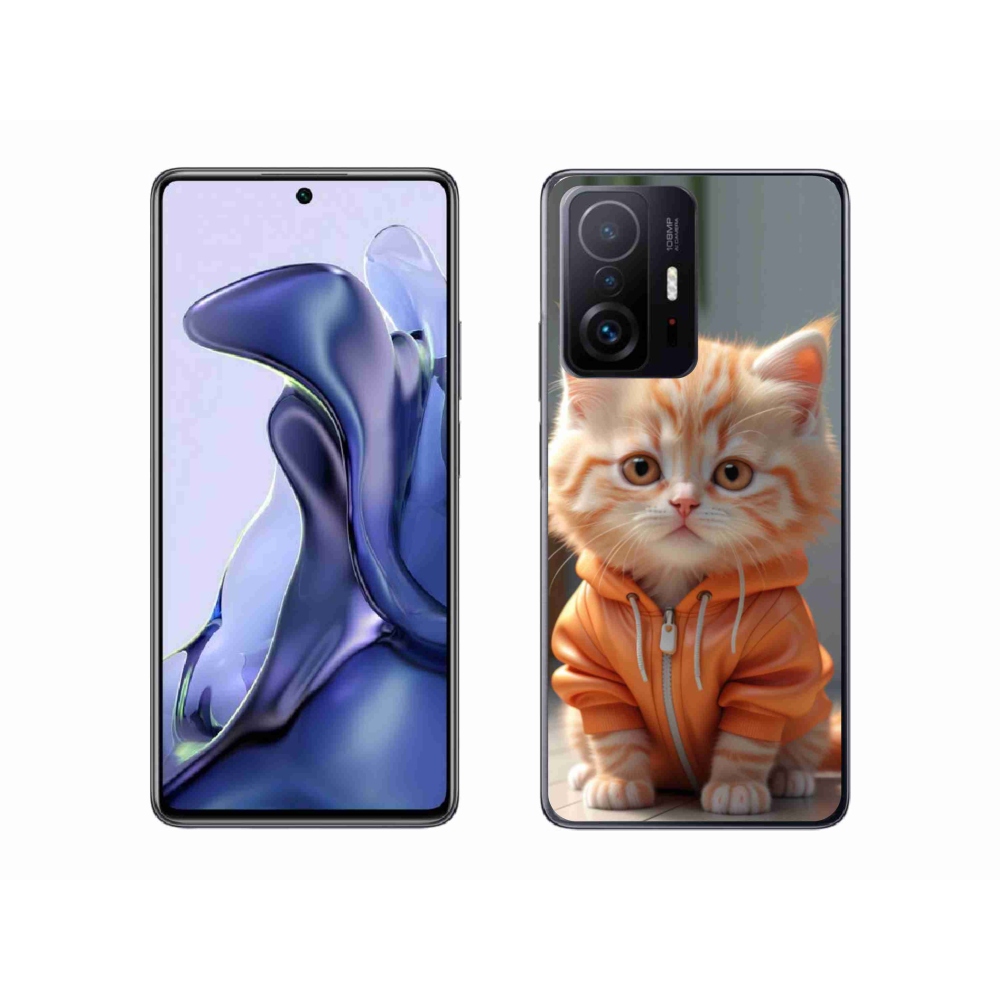 Gél borítás mmCase a Xiaomi 11T Pro számára - cica egy melegítőben