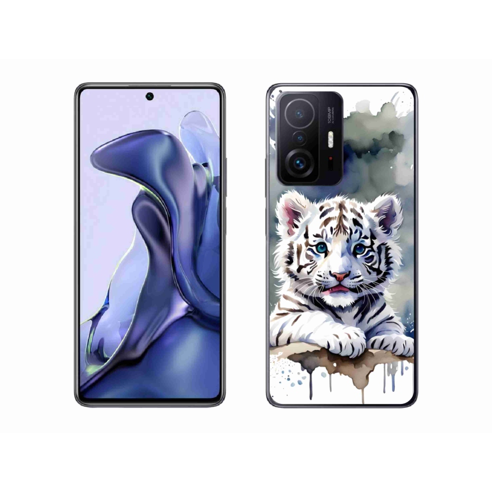 Gél borítás mmCase a Xiaomi 11T Pro számára - fehér tigriskölyök