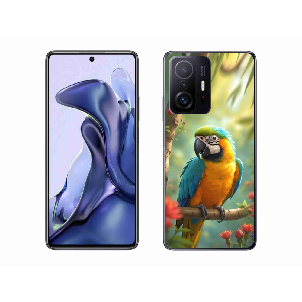 Gél borítás mmCase a Xiaomi 11T Pro-hoz - papagáj ara kék és sárga