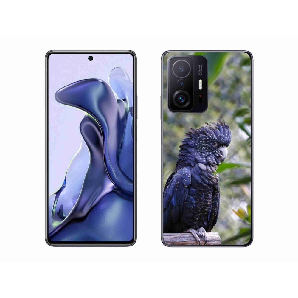 Gél borítás mmCase a Xiaomi 11T Pro számára - papagáj kakadu fekete