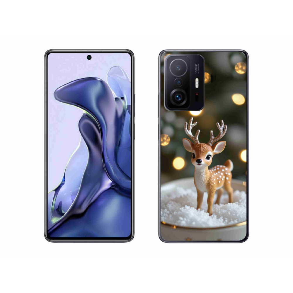 Gél borítás mmCase a Xiaomi 11T Pro számára - aranyos karácsonyi szarvasok