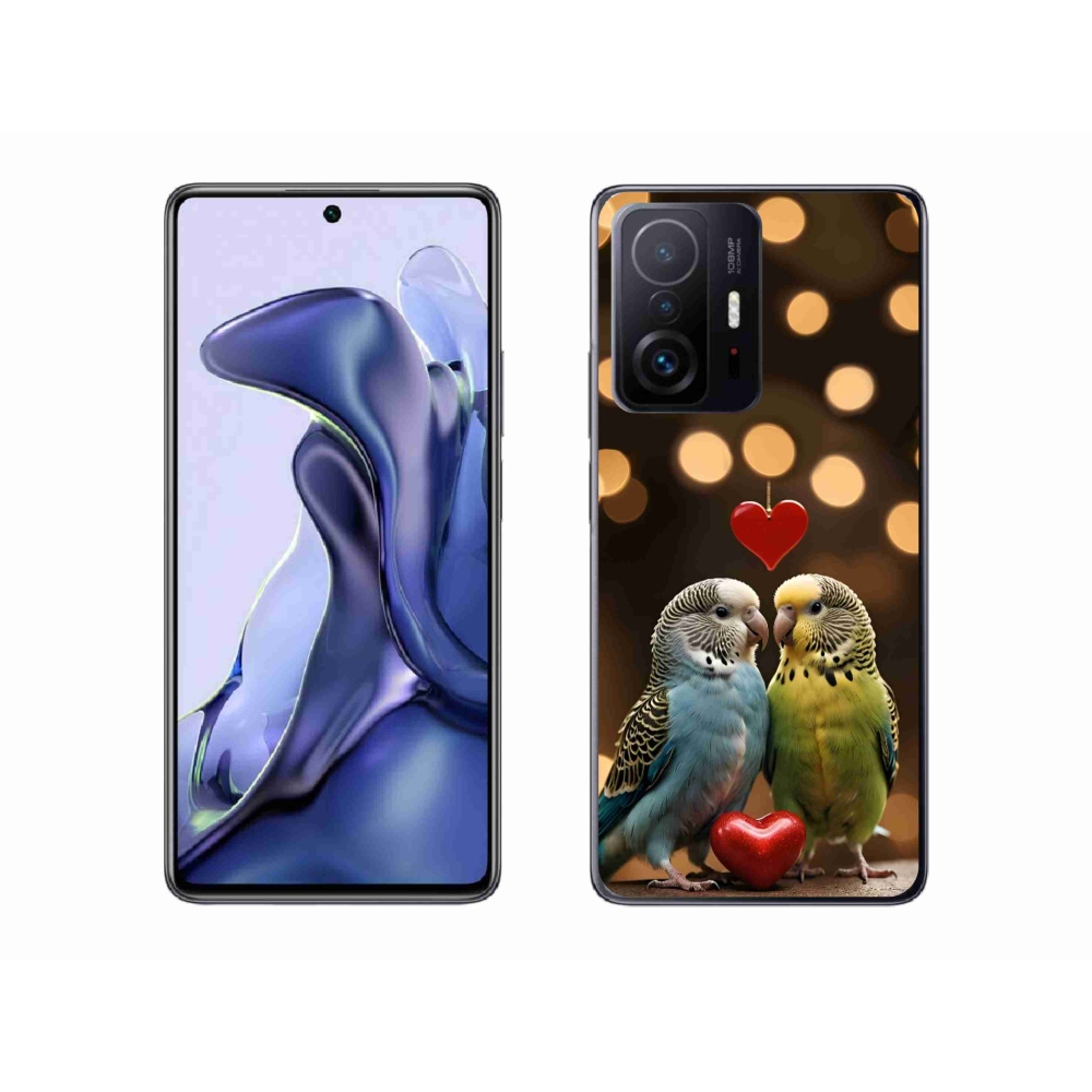 Gél borítás mmCase a Xiaomi 11T Pro számára - szerelmes papagájok