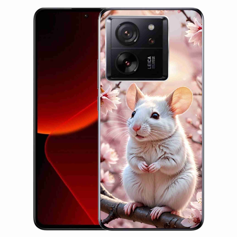 Gél borítás mmCase a Xiaomi 13T/13T Pro számára - fehér egér az ágon