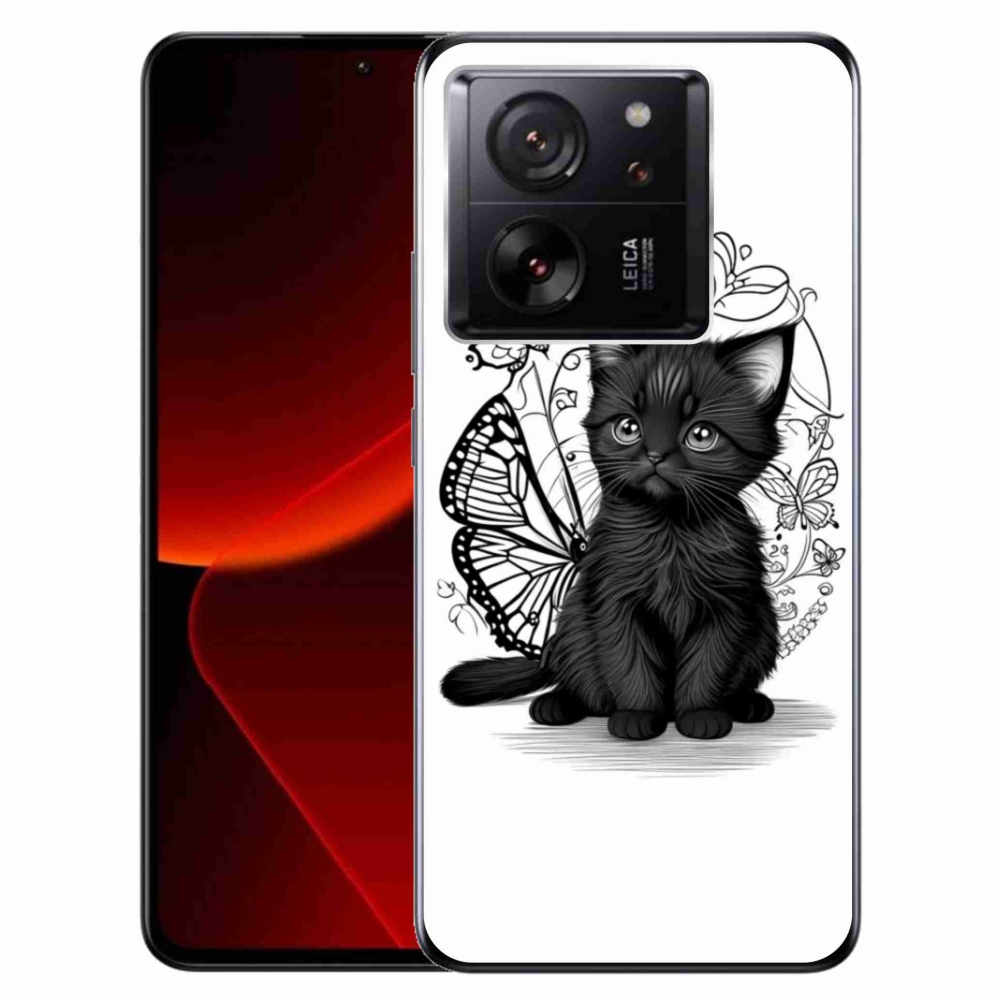 Gél borítás mmCase a Xiaomi 13T/13T Pro számára - fekete cica