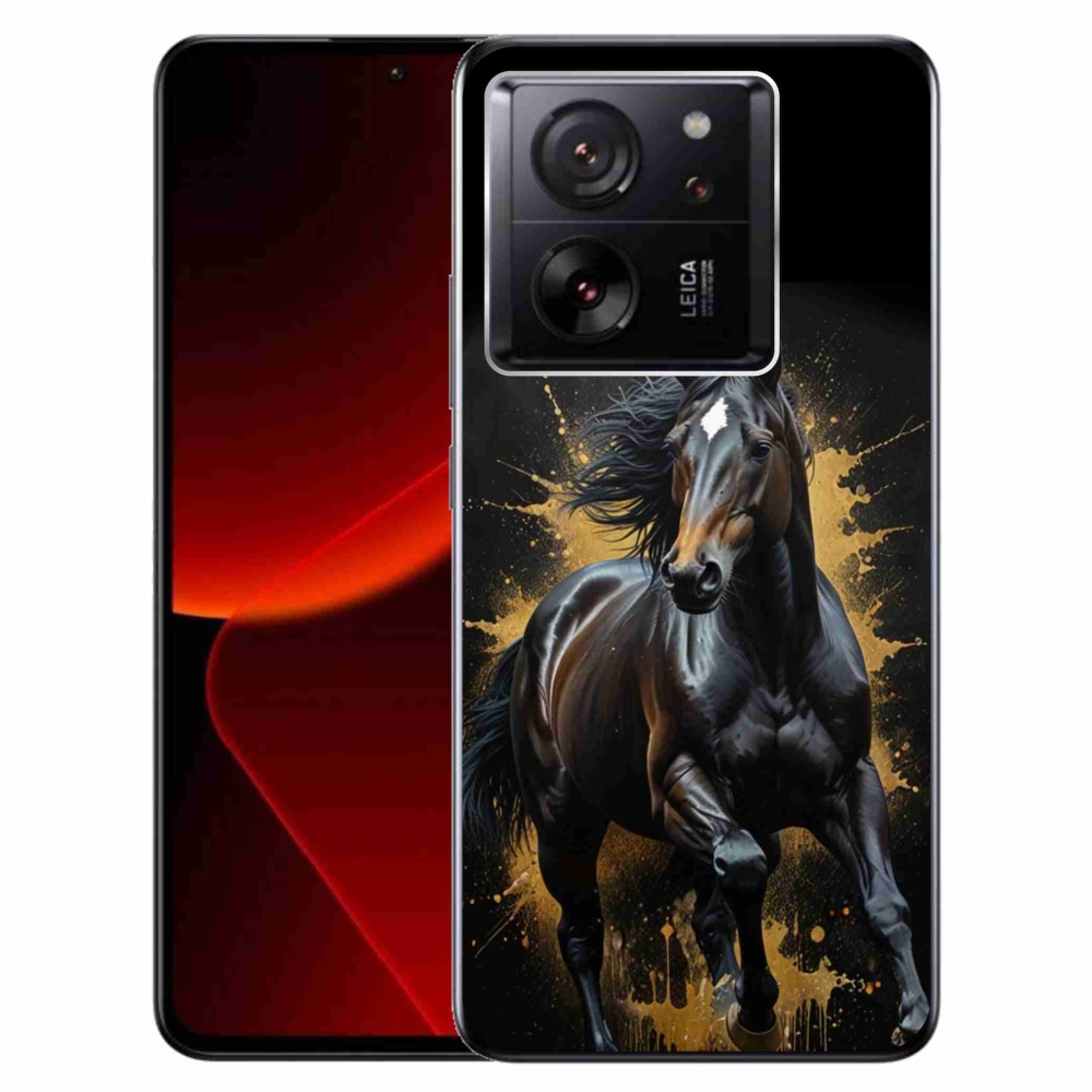Zselés borítás mmCase a Xiaomi 13T/13T Pro számára - elegáns fekete ménes