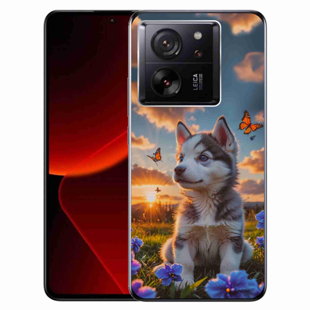 Gél borítás mmCase a Xiaomi 13T/13T Pro számára - husky a naplementében