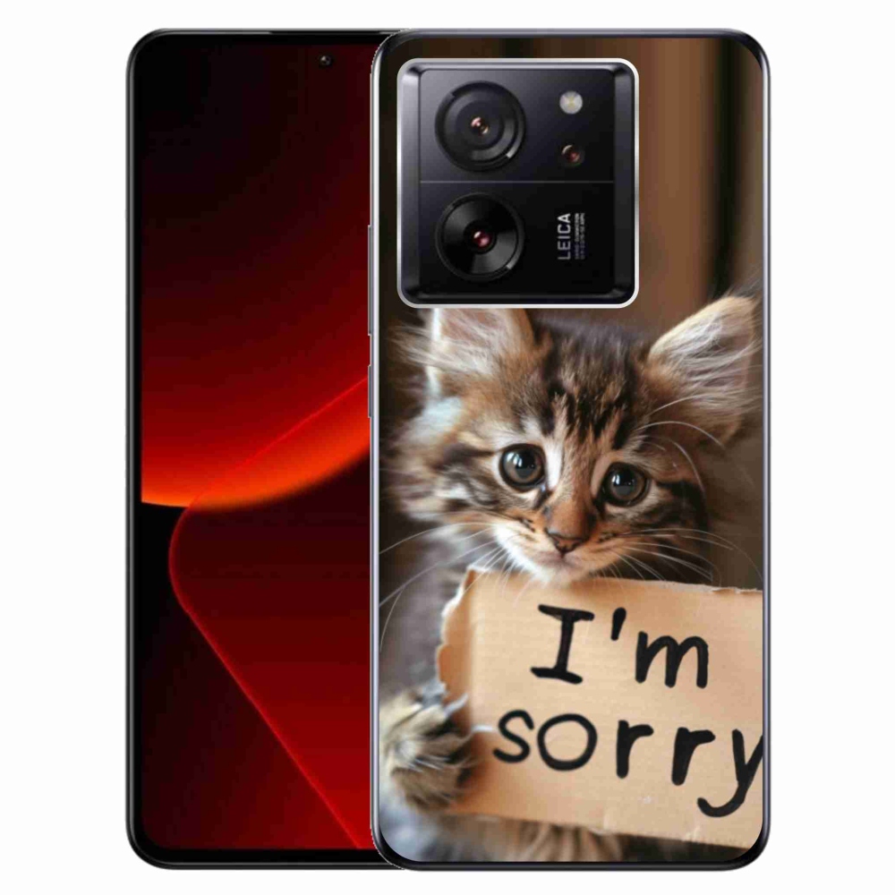 Gél borítás mmCase a Xiaomi 13T/13T Pro számára - macska bocsánatkérése