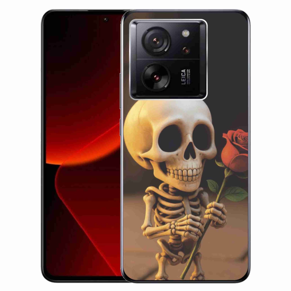 Gél borítás mmCase a Xiaomi 13T/13T Pro számára - csontváz rózsával