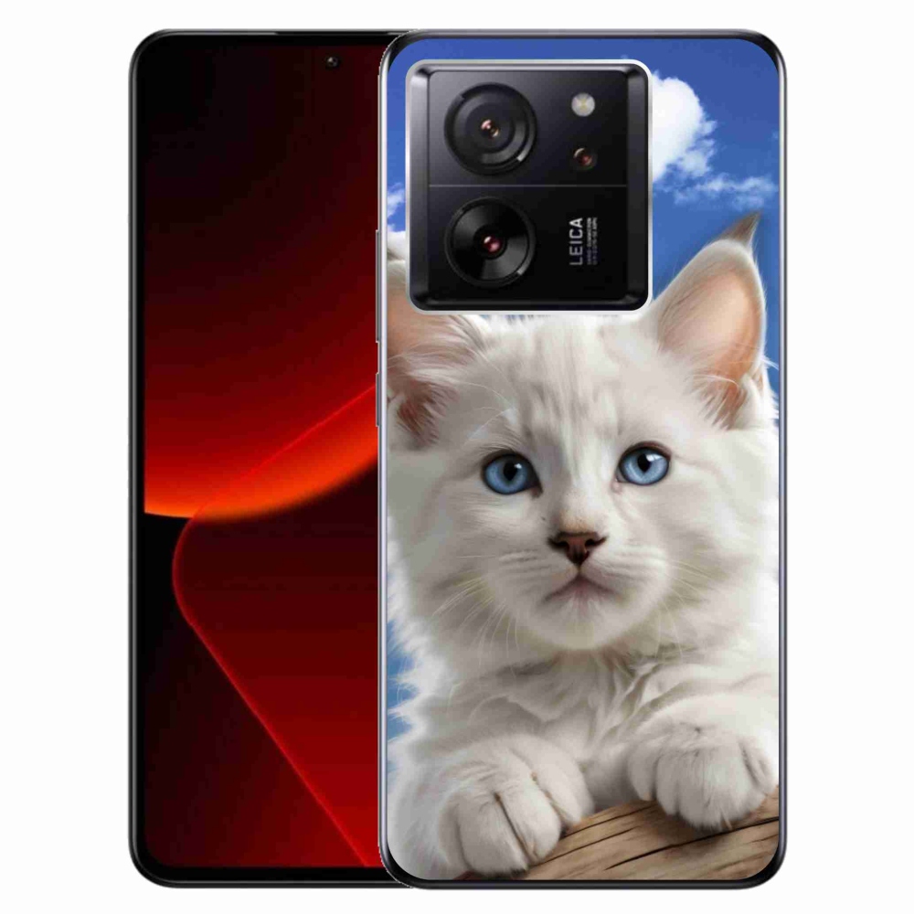 Gél borítás mmCase a Xiaomi 13T/13T Pro számára - cica és felhők