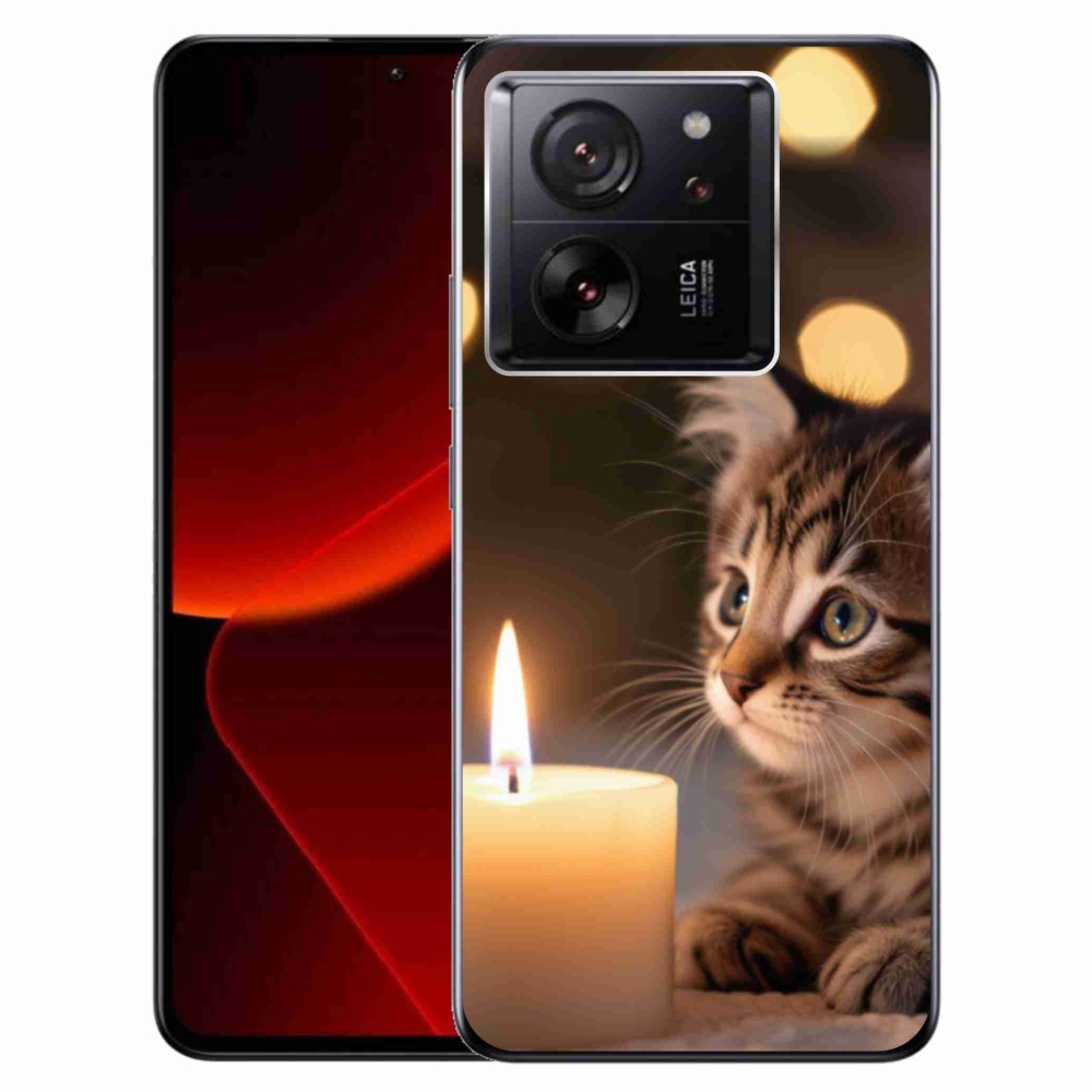 Gél borítás mmCase a Xiaomi 13T/13T Pro számára - cica és gyertya