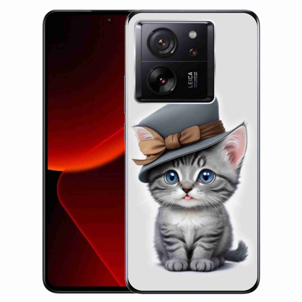 Gél borítás mmCase a Xiaomi 13T/13T Pro számára - cica sapkával