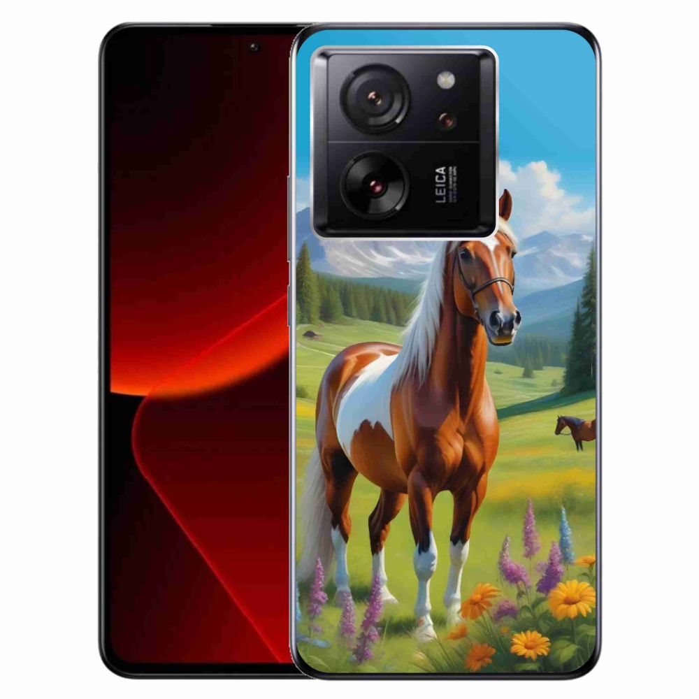 Zselés borítás mmCase a Xiaomi 13T/13T Pro számára - ló a réten