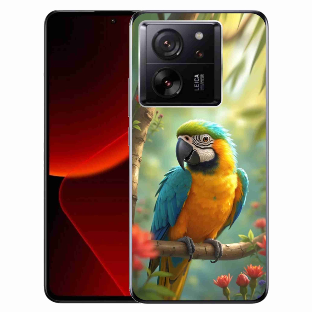 Gél borítás mmCase a Xiaomi 13T/13T Pro készülékhez - papagáj ara kék és sárga