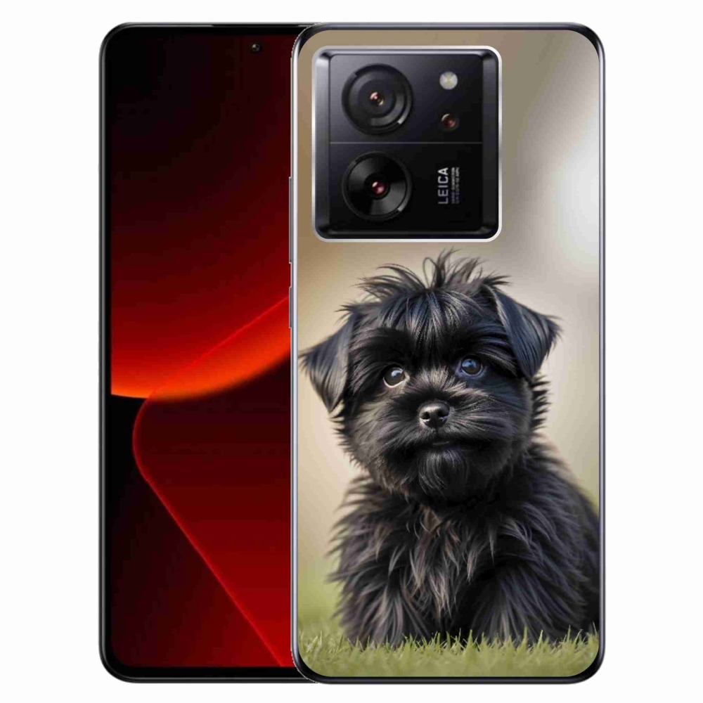 Gél borítás mmCase a Xiaomi 13T/13T Pro számára - aranyos fekete kutya