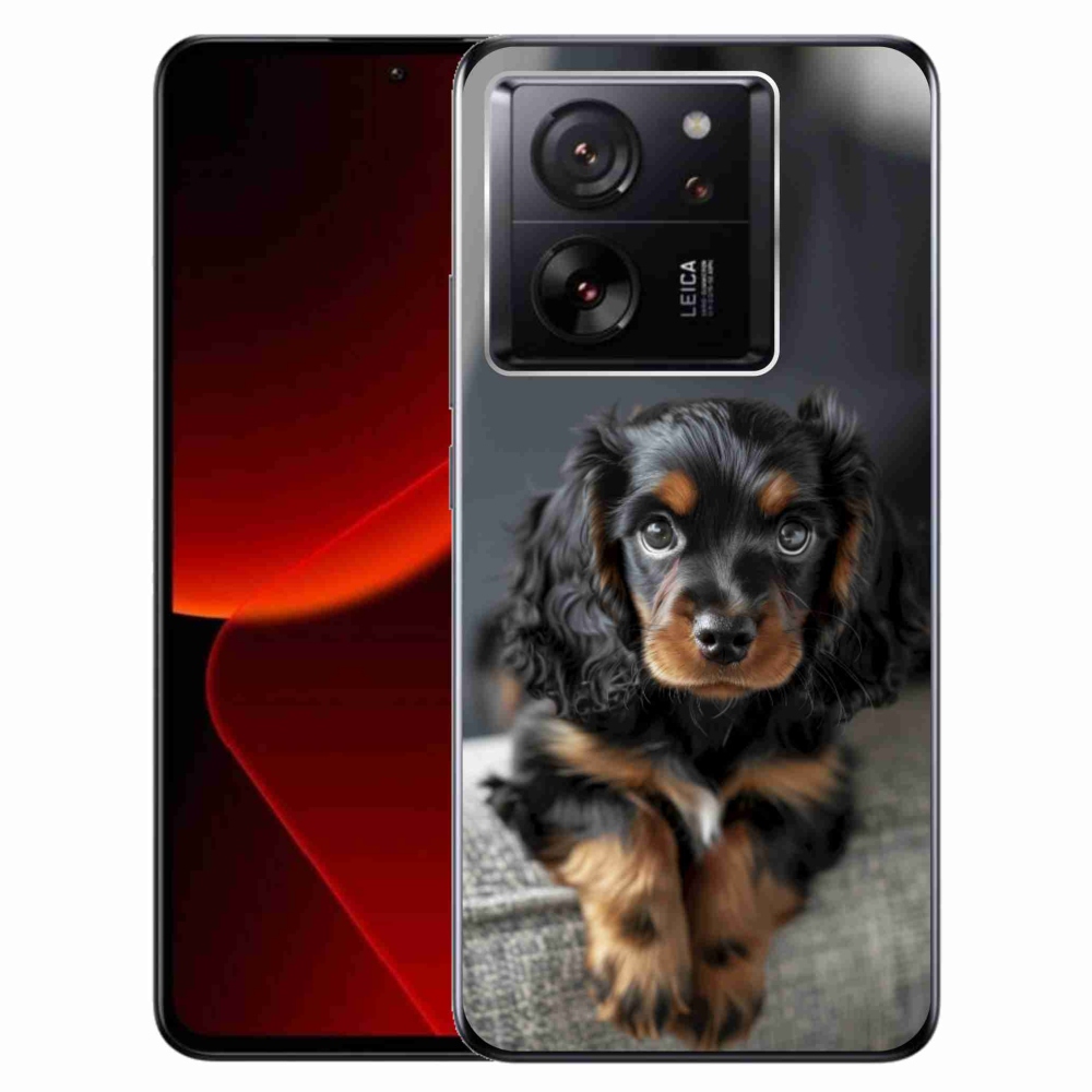 Gél borítás mmCase a Xiaomi 13T/13T Pro számára - aranyos hosszú szőrű tacskó