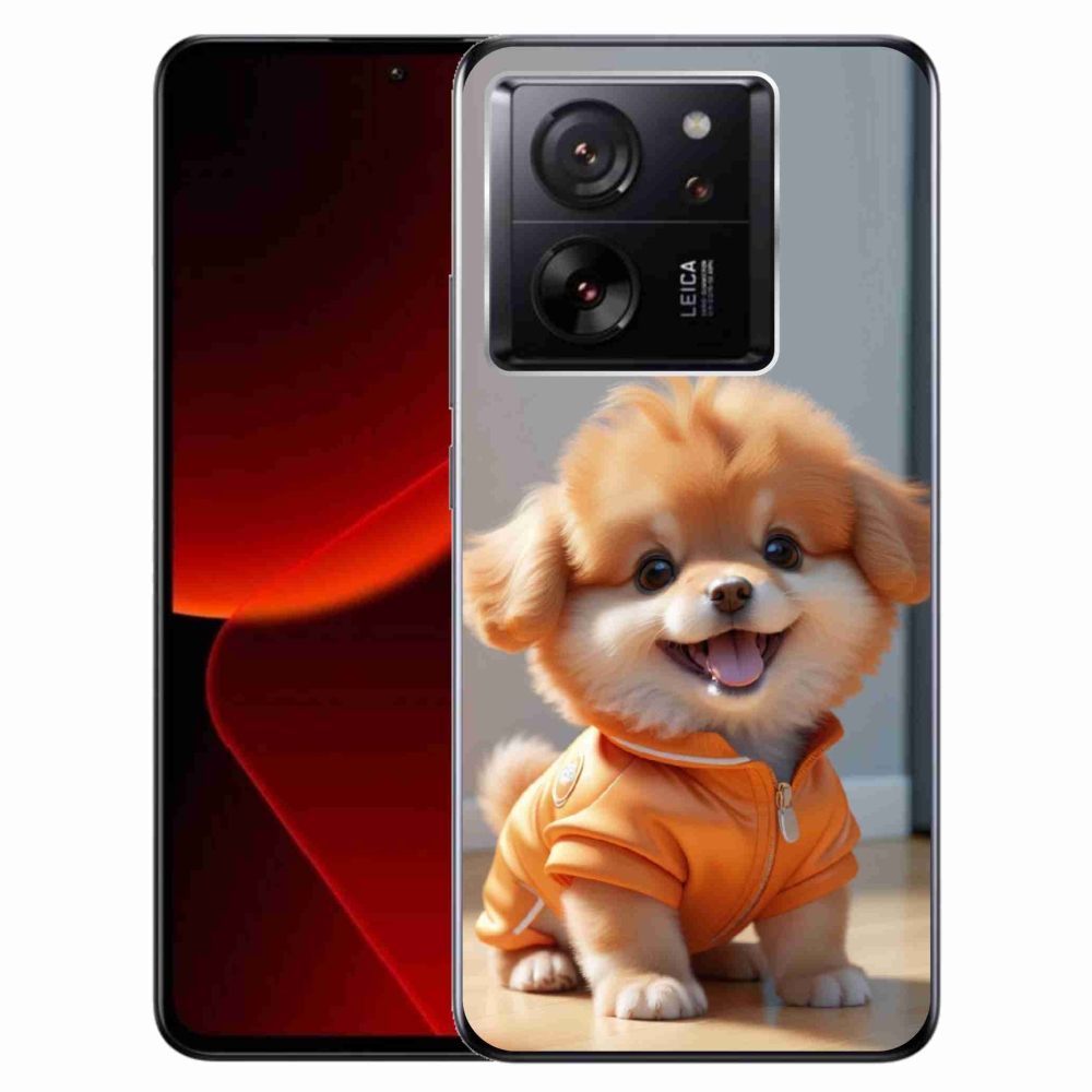 Zselés borítás mmCase a Xiaomi 13T/13T Pro számára - aranyos pomerániai pulóverben