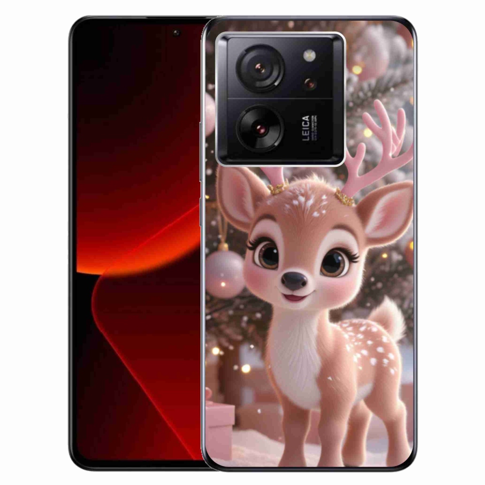 Zselés borítás mmCase a Xiaomi 13T/13T Pro számára - aranyos rénszarvas
