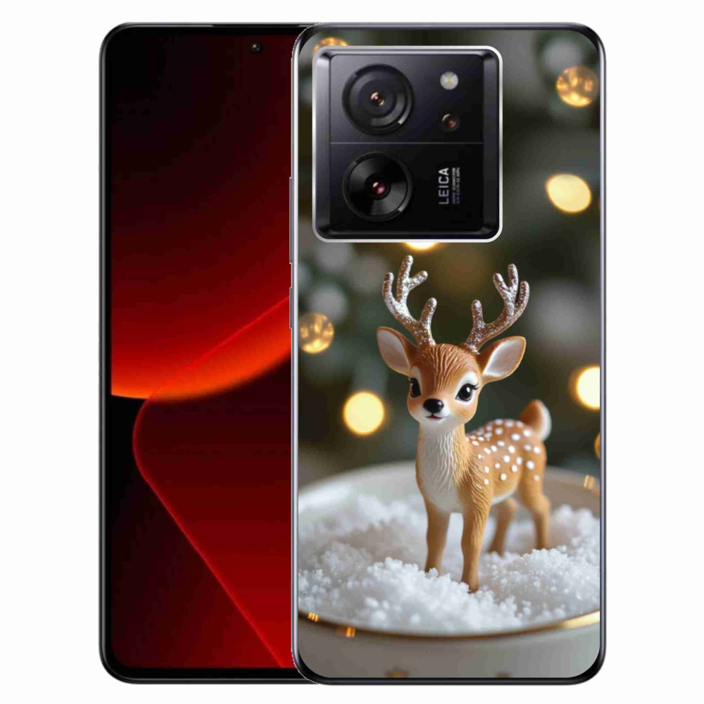 Gél borítás mmCase a Xiaomi 13T/13T Pro számára - aranyos karácsonyi szarvasok