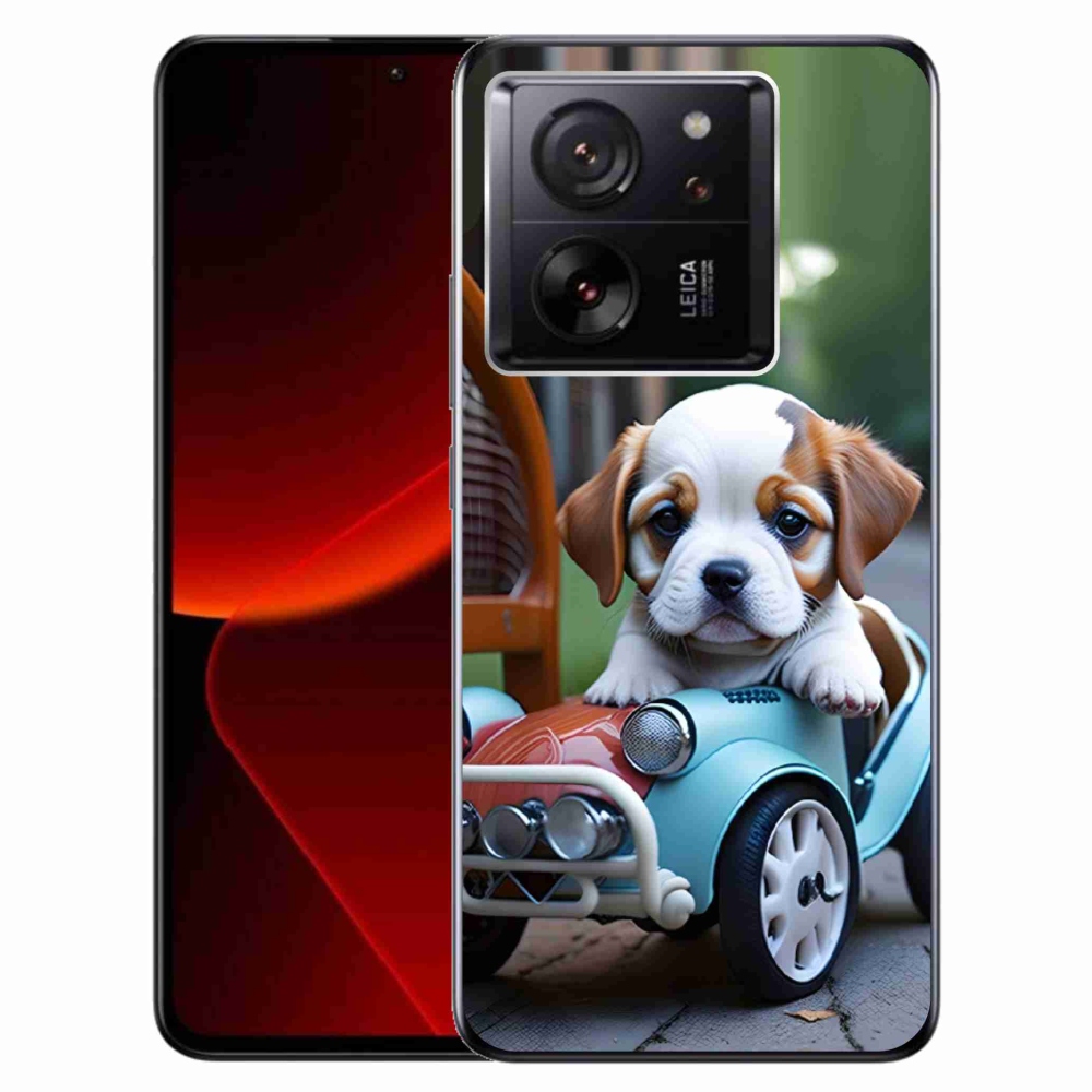 Gél borítás mmCase a Xiaomi 13T/13T Pro - kiskutya retro autóban