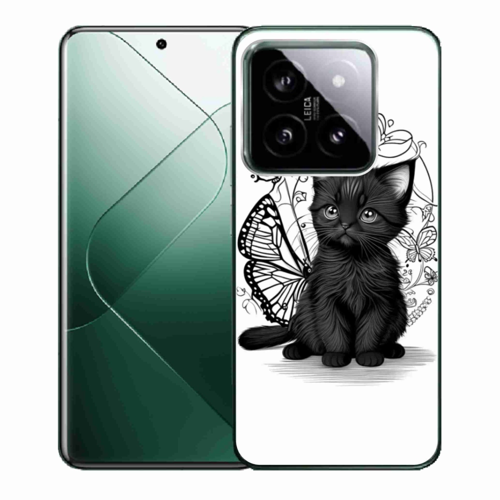 Gél borítás mmCase a Xiaomi 14-hez - fekete cica