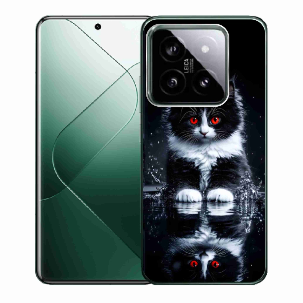 Gél borítás mmCase a Xiaomi 14-hez - fekete-fehér cica