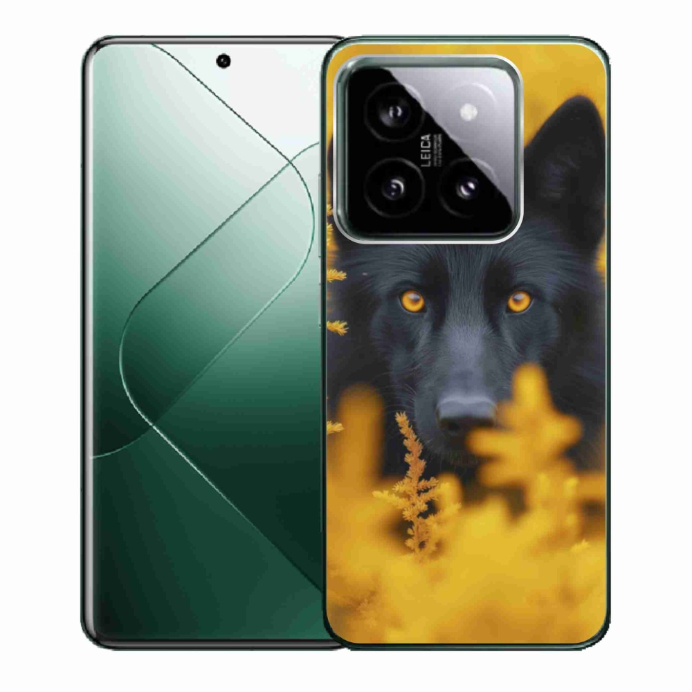 Gél borítás mmCase a Xiaomi 14-hez - fekete farkas 2