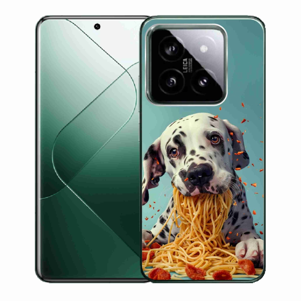 Gél borító mmCase a Xiaomi 14-hez - Dalmata és spagetti