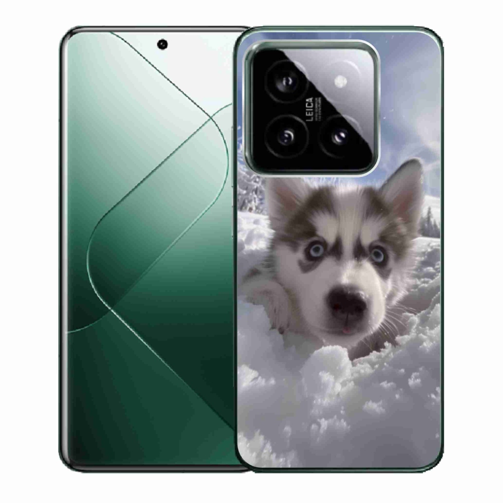 Gél borító mmCase a Xiaomi 14 - husky a hóban