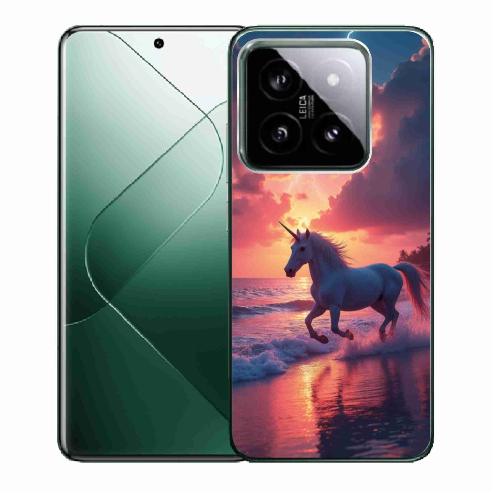 Gél borító mmCase a Xiaomi 14-hez - egyszarvú a tengerparton
