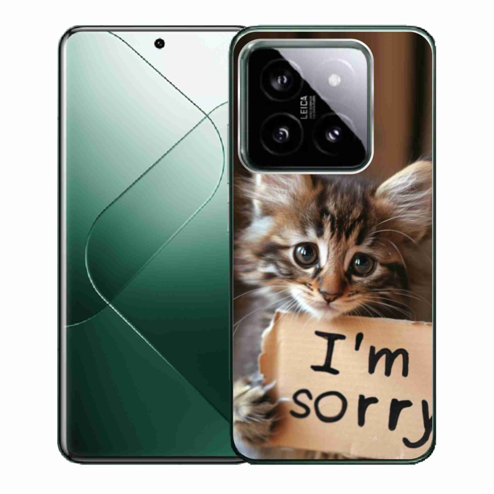 Gél borító mmCase a Xiaomi 14-hez - macska bocsánatkérése