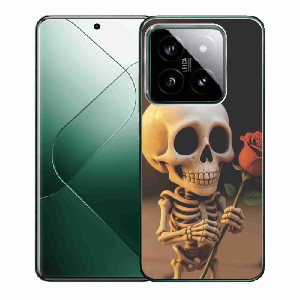 Gél borító mmCase a Xiaomi 14-hez - csontváz rózsával