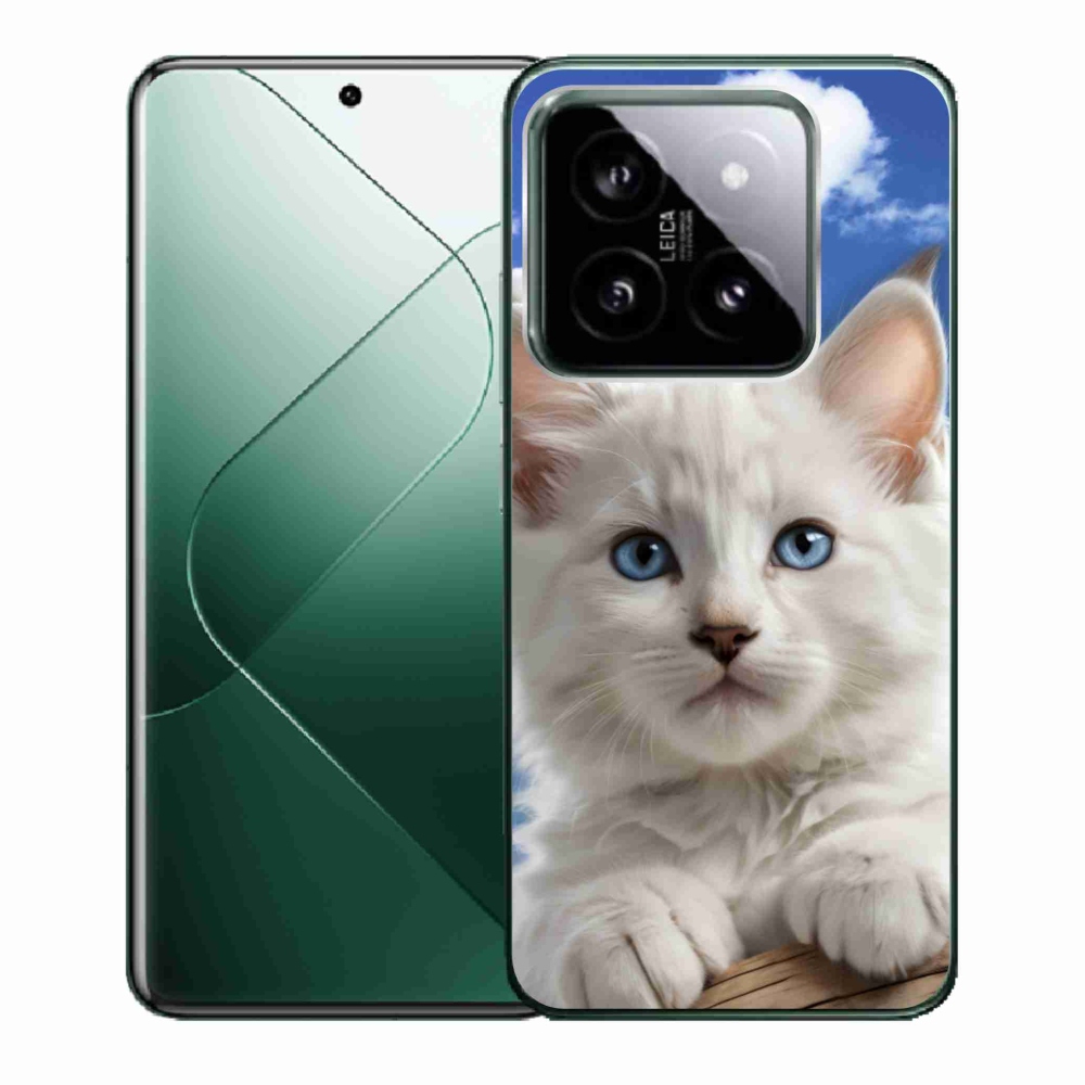 Gél borító mmCase a Xiaomi 14-hez - cica és felhők