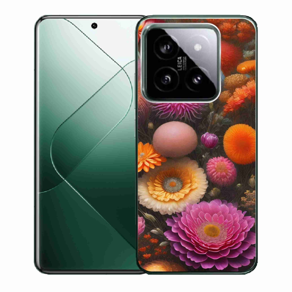 Gél borító mmCase a Xiaomi 14 - virágos kompozícióhoz