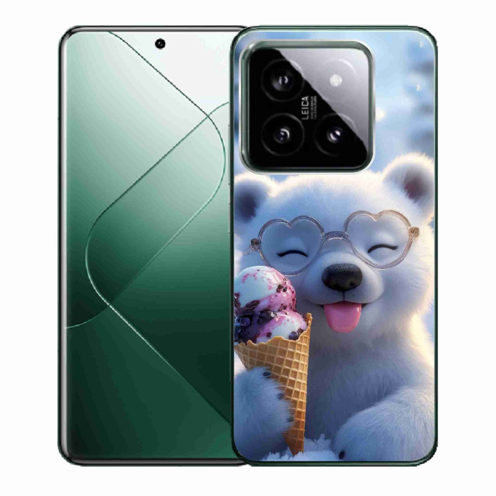 Gél borító mmCase a Xiaomi 14-hez - mackó fagylalttal