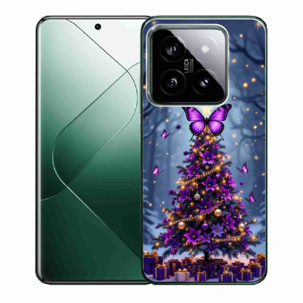 Gél borító mmCase a Xiaomi 14 - pillangó karácsonyfa számára