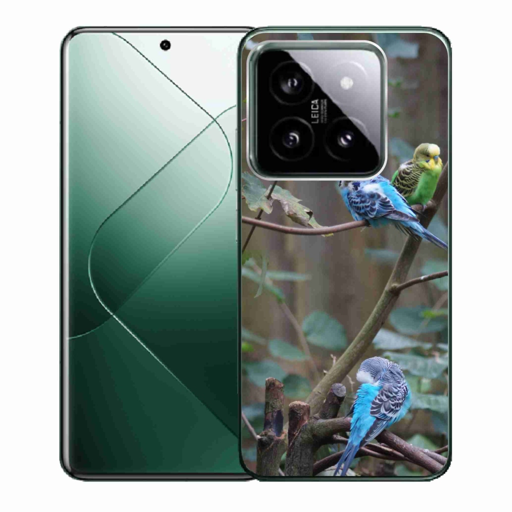 Gél borító mmCase a Xiaomi 14-hez - papagájok az ágon